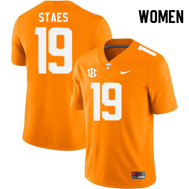 Women #19 Holden Staes Tennessee Volunteers College Football Jerseys Stitched-Orange